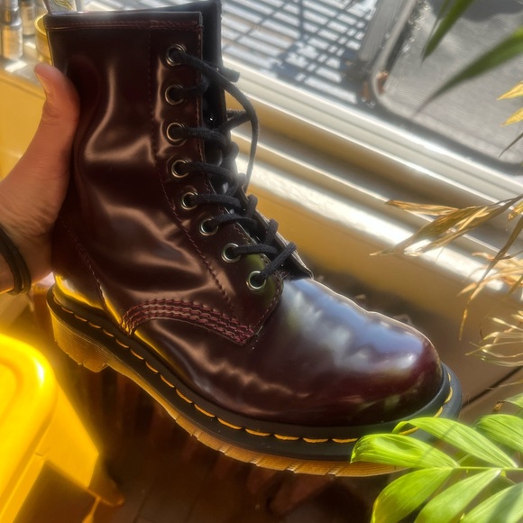 Doc Martens Oxblood Red Leather Boots - Picture 7 of 9
